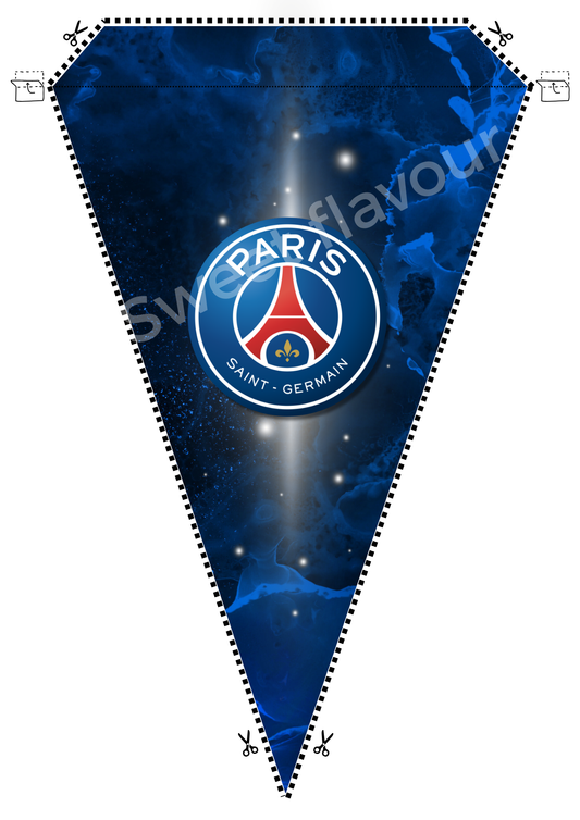 Fanion Banderolle à imprimer Paris Saint Germain bleu