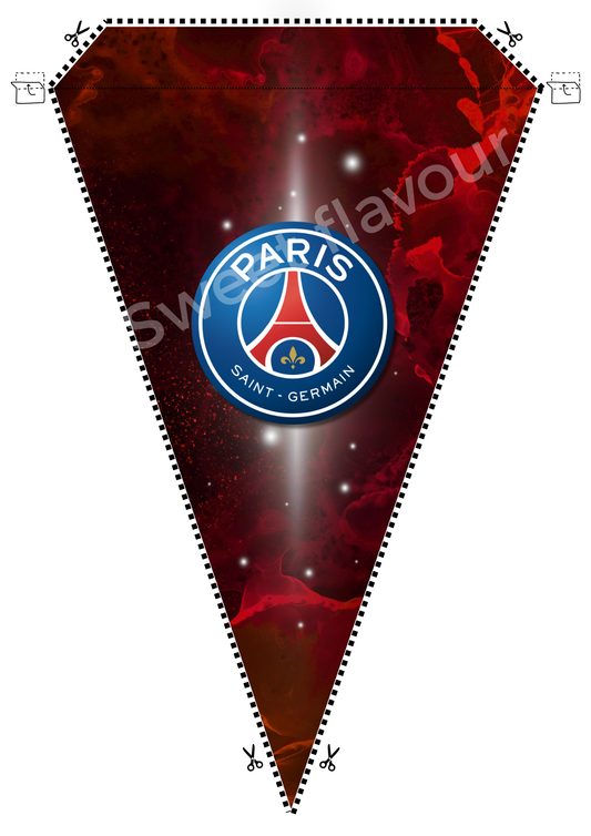 Fanion Banderolle à imprimer Paris Saint Germain rouge