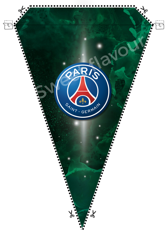 Fanion Banderolle à imprimer Paris Saint Germain vert