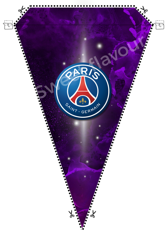 Fanion Banderolle à imprimer Paris Saint Germain violet