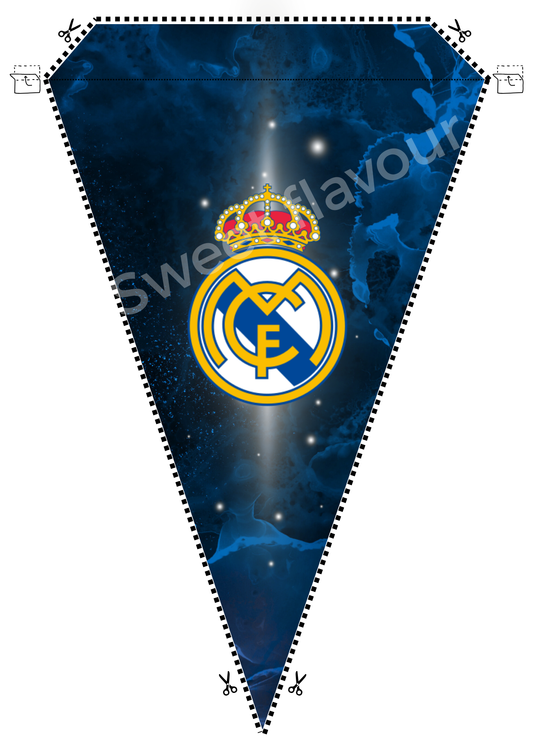 Fanion Banderolle à imprimer Real Madrid Bleu