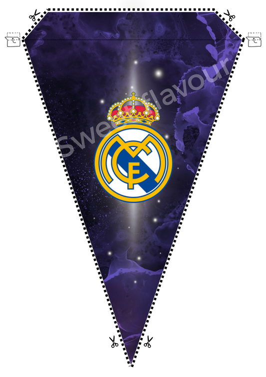 Fanion Banderolle à imprimer Real Madrid Violet