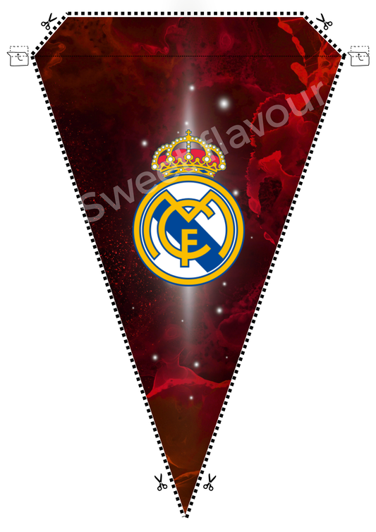 Fanion Banderolle à imprimer Real Madrid Rouge