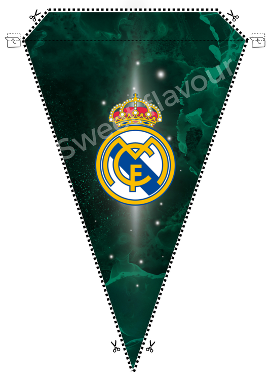 Fanion Banderolle à imprimer Real Madrid Vert